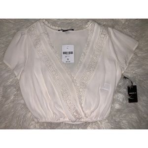 Ivory crochet cropped top